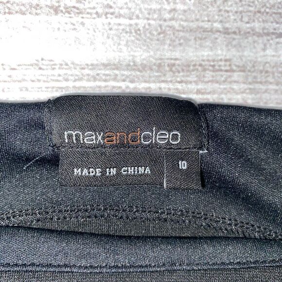 Max and Cleo midi bodycon layered dress w/cap sleeves black sz 10 - Picture 11 of 12